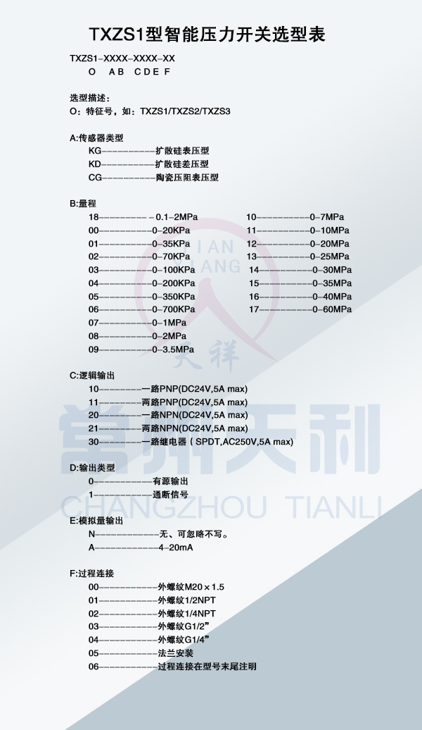 智能壓力開(kāi)關(guān)選型介紹（四）